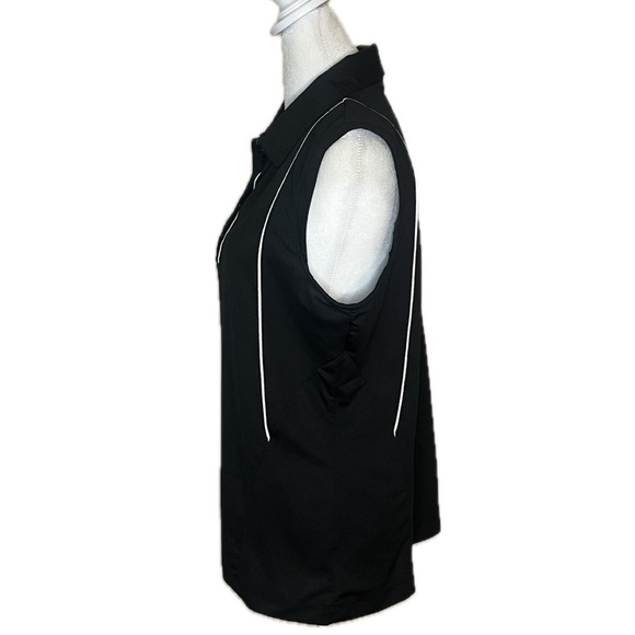 Tail White Label Black Sleeveless Golf Polo Top Medium - Picture 3 of 7